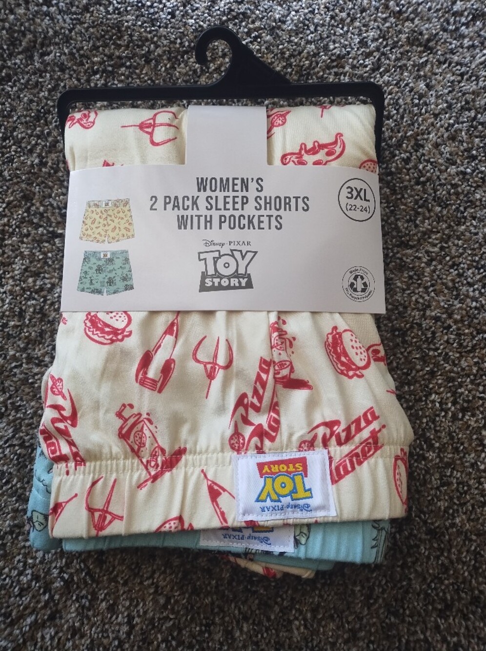Disney Toy Story Women's Cream & Blue Sleep Shorts Set
